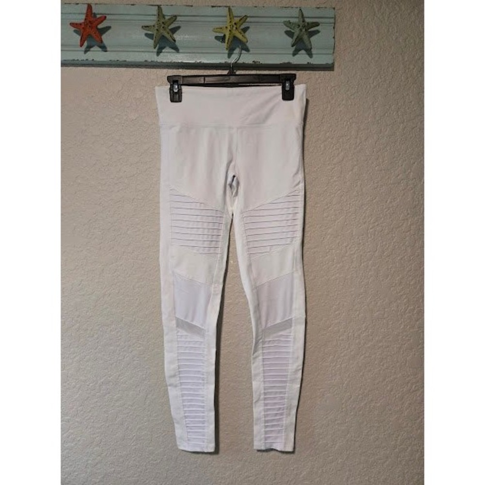 Alo Yoga White Mesh Leggings